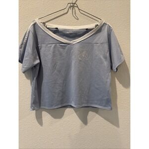 Hollister oversized Cropped Athletic Jersey Light Blue XS